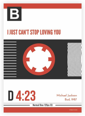33% OFF on Michael Jackson, Bad 1987 Songs Lyrics Music Cassette Poster Paper Print