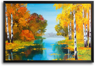 46% OFF on Lake in the Forest Canvas Paint Laminated Framed Paper Print 46% OFF on Lake in the Forest Canvas Paint Laminated Framed Paper Print