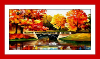 33% OFF on Joggers Park Bridge Painting Fine Art Print
