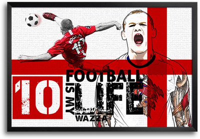 46% OFF on Shopmantra Rooney Football Is Life England Football Laminated Frame Poster Paper Print
