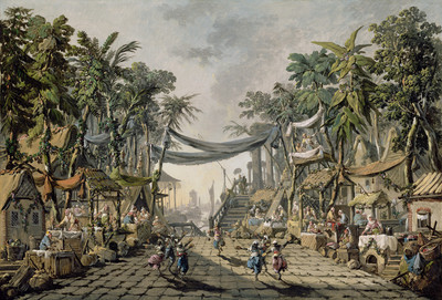 12% OFF on Market Scene In An Imaginary Oriental Port By Jean Baptiste Pillement French Fine Art Print