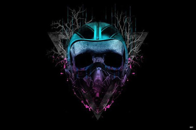 64% OFF on Neon Skull Art Photographic Paper
