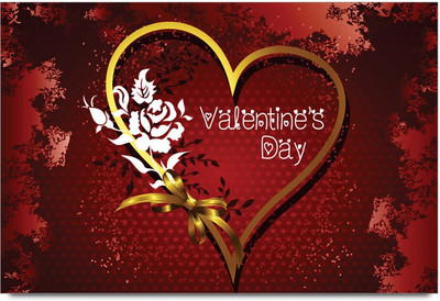 34% OFF on Amy Abstract Golden Heart Valentine 3D Poster