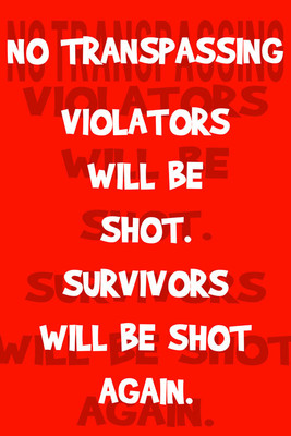 8% OFF on No Transpassing - Violators will be Shot Paper Print 8% OFF on No Transpassing - Violators will be Shot Paper Print