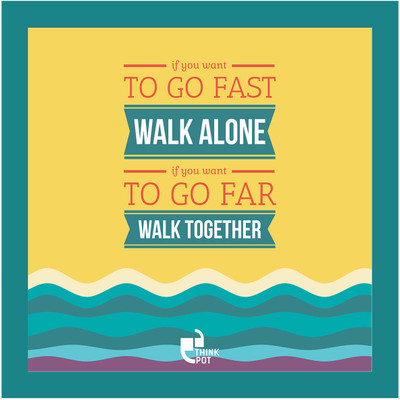 1% OFF on Thinkpot If You Want To Go Far - Blue Square Frame Paper Print 1% OFF on Thinkpot If You Want To Go Far - Blue Square Frame Paper Print