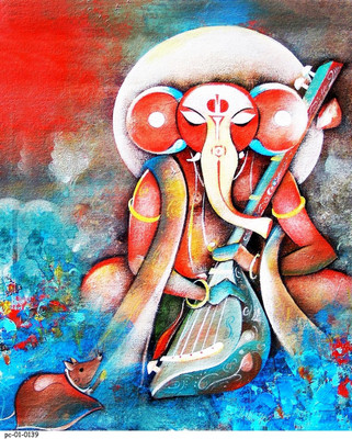 69% OFF on Painting Without Frame - Ganpati 89 Canvas Art