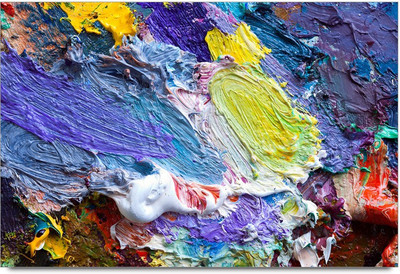 53% OFF on Multicolor Oil Paint Splatter Laminated Poster Paper Print