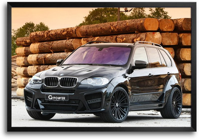 46% OFF on ShopMantra Black Sports Car Laminated Frame Poster Paper Print