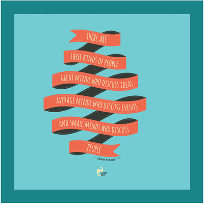 5% OFF on Thinkpot There Are Three Kinds Of People - Eleanor Roosevelt Blue Square Frame Paper Print