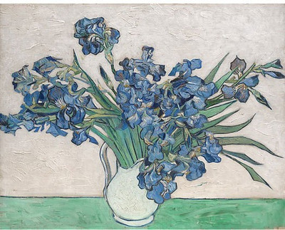 Vase with Irises - White Background by Van Gogh 30