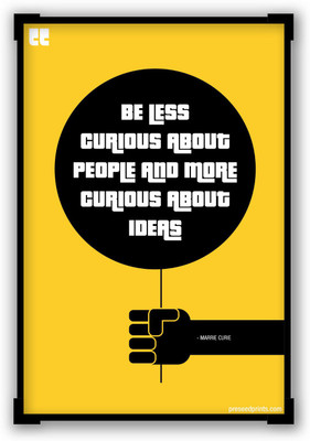 30% OFF on Preseed Prints Less Curious About People Motivational Quote Startup Matte Laminated Framed Poster Paper Print