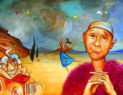 77% OFF on Painting Without Frame - Abstract Villagers People Canvas Art