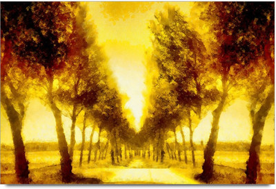 34% OFF on Amy Colourful Painting of Nature with Infinite Trees 3D Poster