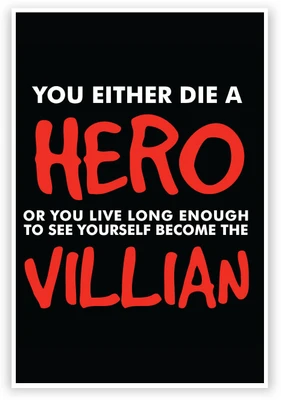 50% OFF on PosterGuy You Either Die A Hero Batman Quote Inspired The Dark knight Comics Paper Print
