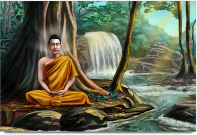 34% OFF on Amy Buddhist Monk Meditation Techniques in The Beauty of Nature 3D Poster