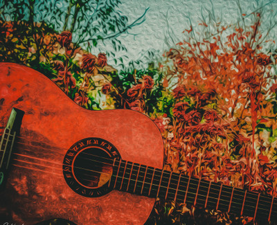 16% OFF on Wonder Images Guitar Love Art Print Canvas Art