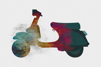 37% OFF on Vespa Colours of Life Paper Print