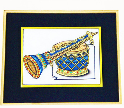 10% OFF on Cobalt Shehnai Marble Canvas Art