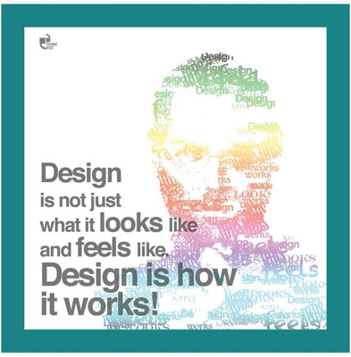 5% OFF on Design is not just what it looks like - Steve Jobs, Apple Blue Square Frame Photographic Paper