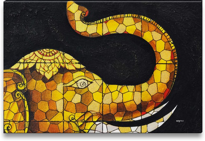 45% OFF on Stained Glass Elephant Canvas Art