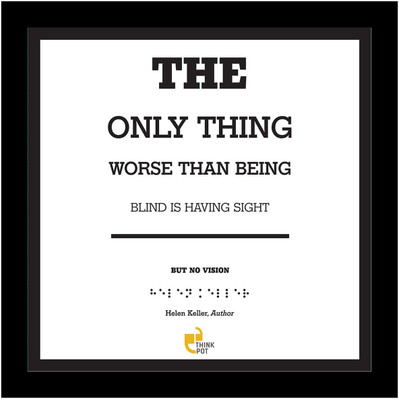 1% OFF on Thinkpot Having Sight But No Vision - Helen Keller, Author Black Square Frame Paper Print
