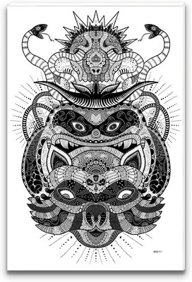 43% OFF on Psychedelic decorated Scull Canvas Art