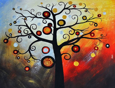 80% OFF on Holicshop Tree Canvas Pianting Without Frame Canvas Art