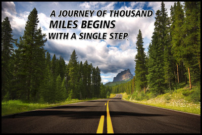 50% OFF on A Journey Of Thousand Miles Begins With A Single Step Paper Print