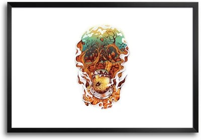 46% OFF on ShopMantra Skull Face Artwork Laminated Frame Poster Paper Print