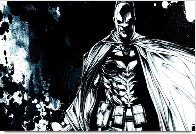 75% OFF on Amy Abstrck Black & White Batman Sketch 3D Poster