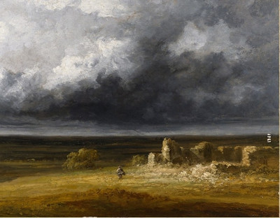 81% OFF on Canvas painting without frame - Dark Rain Seen Canvas Art