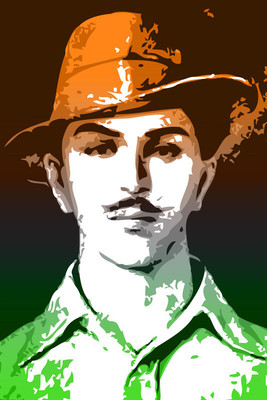 8% OFF on Bhagat Singh - Tricolor Paper Print