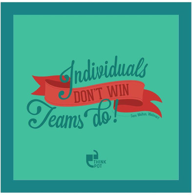 1% OFF on Individuals don?t win. Teams do! - Sam Walton, Walmart Blue Square Frame Photographic Paper