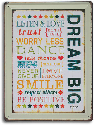 80% OFF on Dream Big Quote Metal Plate Fine Art Print