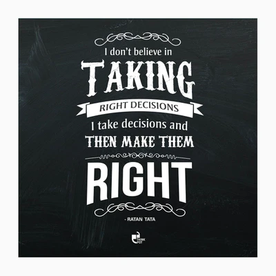 5% OFF on Thinkpot I Take Decisions And Then Make Them Right - Ratan Tata White Square Frame Paper Print