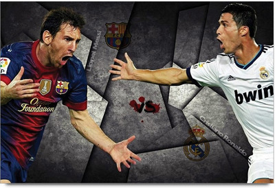 75% OFF on Lionel Messi Et Cristiano Ronaldo Paper Print