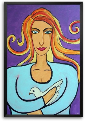 74% OFF on Girl With Bird Fp00004694 Framed Photographic Paper