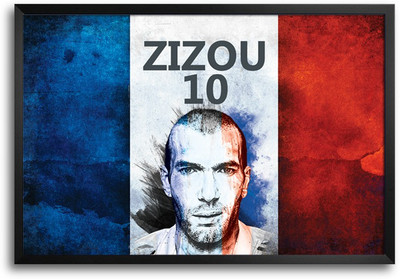 46% OFF on Shopmantra Zinedine Zidane France Football Laminated Frame Poster Paper Print