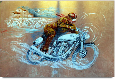53% OFF on Vintage Bike Rider Painting Laminated Poster Paper Print 53% OFF on Vintage Bike Rider Painting Laminated Poster Paper Print