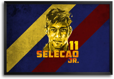 46% OFF on Shopmantra Neymar Footballer Laminated Frame Poster Paper Print