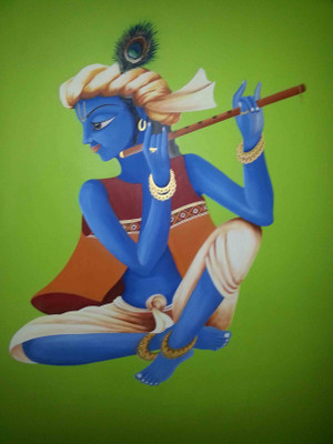 33% OFF on Painting without Frame Art Krishna-11 (22X34) Canvas Art