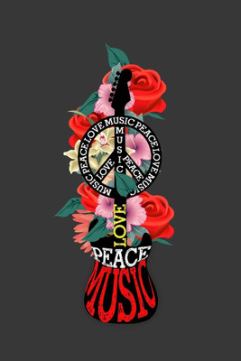 8% OFF on Guitar Love, Peace & Music Photographic Paper