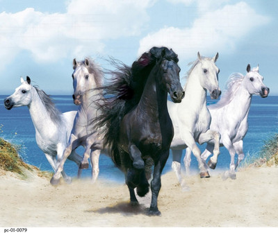 70% OFF on Without Frame - White Horse 31-1 Canvas Art