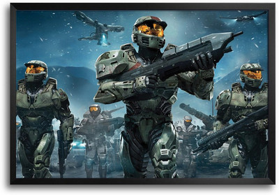 46% OFF on Halo Military People Laminated Framed Paper Print