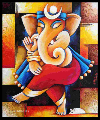 28% OFF on Painting without Frame Canvas Art Ganesha-2 Canvas Art