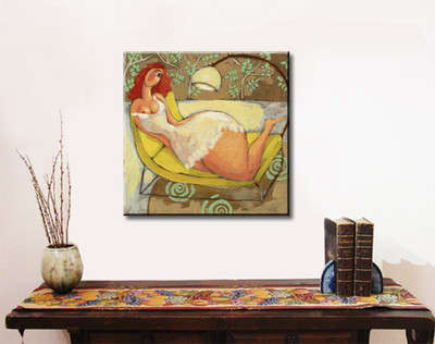55% OFF on Lady Art Print Canvas Art