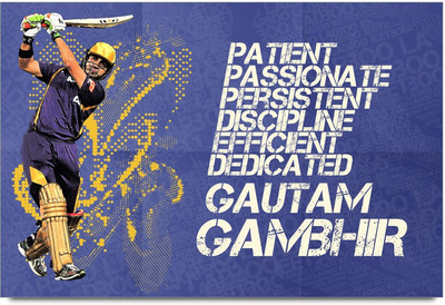 53% OFF on Gautam Gambhir The Passionate Laminated Poster Paper Print