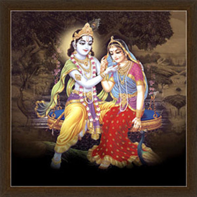 16% OFF on Commendable Radha Krishna Print Frame By Returnfavors Canvas Art