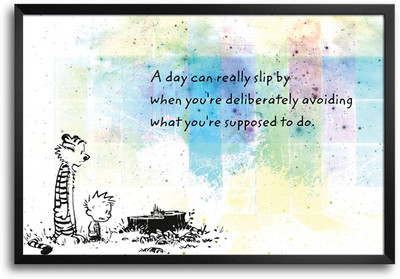 46% OFF on ShopMantra Calvin and Hobbes Quote Laminated Frame Poster Paper Print