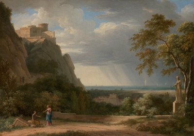 14% OFF on Classical Landscape With Figures And Sculpture By Pierre Henri De Valenciennes French Fine Art Print